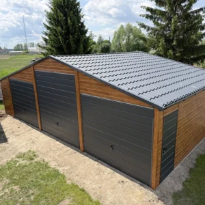 Garaż blaszany 10.5x6 m złoty dąb