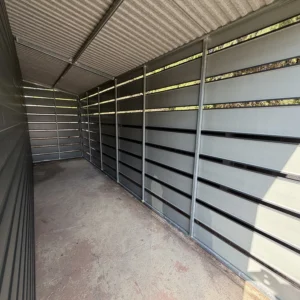 Garaż blaszany 7.5x6 m grafitowy – Wiata ażurowa - obrazek 2