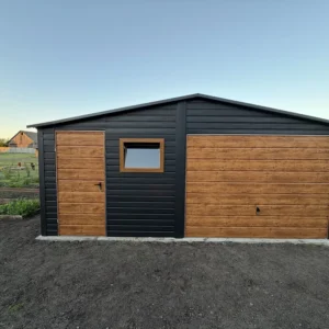Garaż blaszany 6x5 m czarny mat