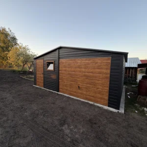 Garaż blaszany 6x5 m czarny mat - obrazek 3