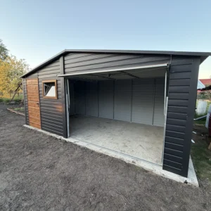 Garaż blaszany 6x5 m czarny mat - obrazek 4