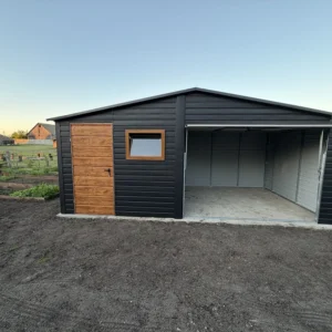 Garaż blaszany 6x5 m czarny mat - obrazek 5