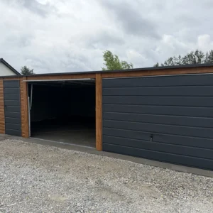 Garaż blaszany 9x6 m złoty dąb dwubramowy - obrazek 2