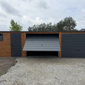 Garaż blaszany 9x6 m złoty dąb dwubramowy - obrazek 3