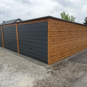 Garaż blaszany 9x6 m złoty dąb dwubramowy - obrazek 5