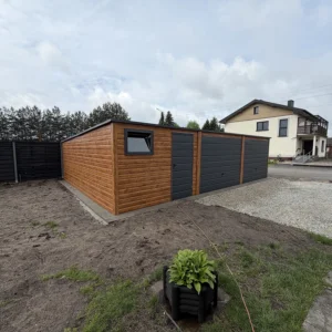 Garaż blaszany 9x6 m złoty dąb dwubramowy - obrazek 6