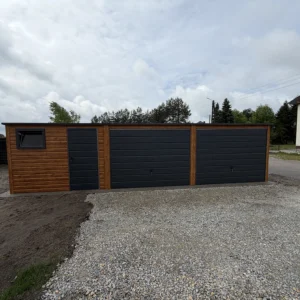 Garaż blaszany 9x6 m złoty dąb dwubramowy - obrazek 7