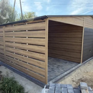 Garaż blaszany 8x6 m z wiatą Winchester - obrazek 3