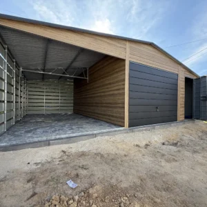 Garaż blaszany 8x6 m z wiatą Winchester - obrazek 4